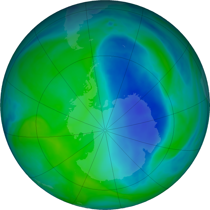Antarctic ozone map for 08 December 2022